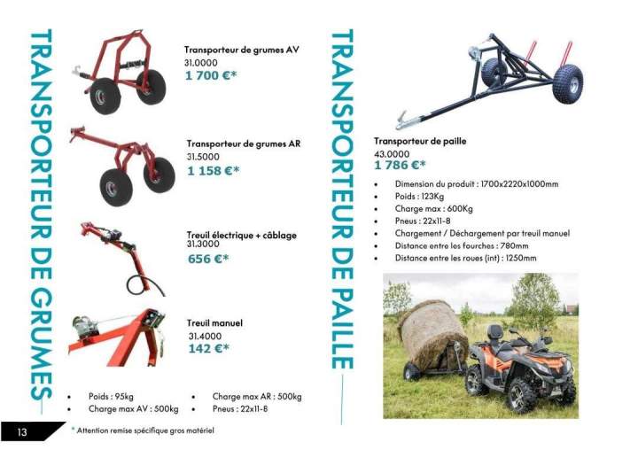 Matériel agricole pour quad La Réunion