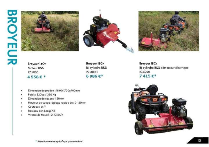 Matériel agricole pour quad La Réunion